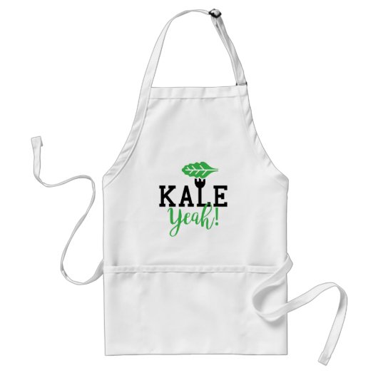 Kale Ja Funny Vegan Design Standaard Schort (Voorkant)