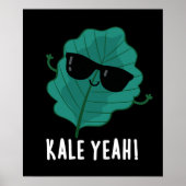 Kale Ja Funny Veggie Pun Dark BG Poster (Voorkant)