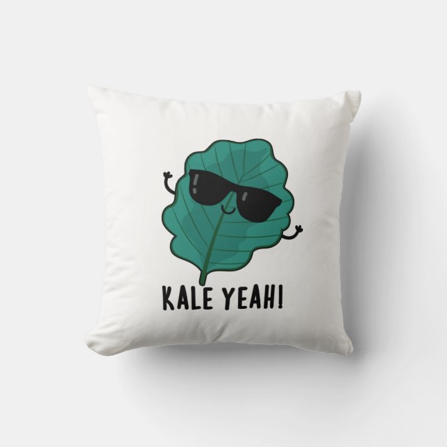 Kale Ja Funny Veggie Pun Kussen (Voorkant)