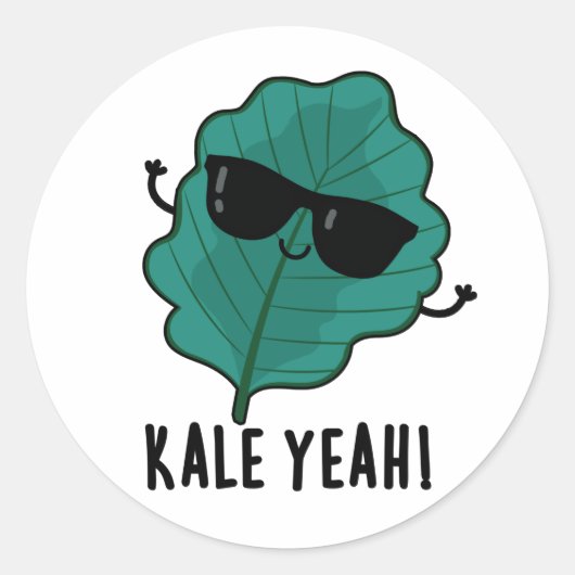 Kale Ja Funny Veggie Pun Ronde Sticker (Voorkant)