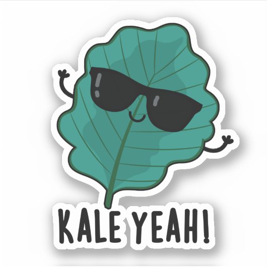 Kale Ja Funny Veggie Pun Sticker (Voorkant)