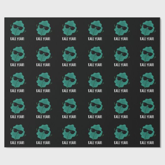 Kale Ja Grappige Groente Grap Donkere Achtergrond Cadeaupapier (Vlak)