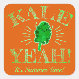 Kale Ja. Het is zomertijd - Kale Pun Vierkante Sticker