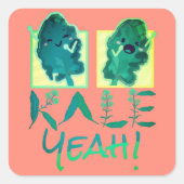 Kale Ja - Punny Garden Card Square Sticker (Voorkant)