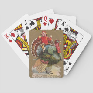 Kale-kale Kerstkalkoen Grappige Vintage Groeten Pokerkaarten