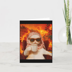 Kale Kat En Koffie Kerst Grappige Kat Meme Y2k Gra Kaart