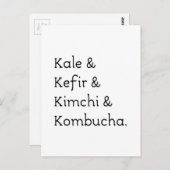 Kale Kefir Kimchi Kombucha Briefkaart (Voorkant / Achterkant)