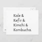 Kale Kefir Kimchi Kombucha Briefkaart (Voorkant / Achterkant)