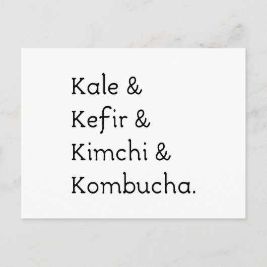 Kale Kefir Kimchi Kombucha Briefkaart (Voorkant)