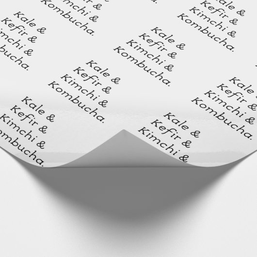 Kale Kefir Kimchi Kombucha Cadeaupapier (Hoek)