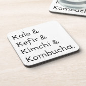 Kale Kefir Kimchi Kombucha Drankjes Onderzetter (Linkerzijde)