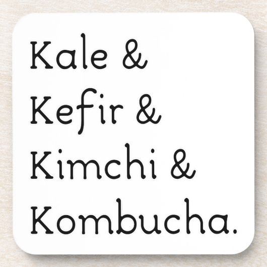Kale Kefir Kimchi Kombucha Drankjes Onderzetter (Voorkant)