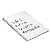 Kale Kefir Kimchi Kombucha Notitieboek (Rechterzijde)