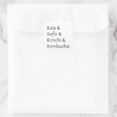 Kale Kefir Kimchi Kombucha Vierkante Sticker (Tas)