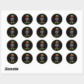 Kale Kerst Elf Bijpassende Pyjama Kerstfeest Ronde Sticker (Vel)