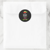 Kale Kerst Elf Bijpassende Pyjama Kerstfeest Ronde Sticker (Tas)