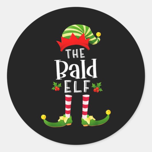 Kale Kerst Elf Bijpassende Pyjama Kerstfeest Ronde Sticker (Voorkant)