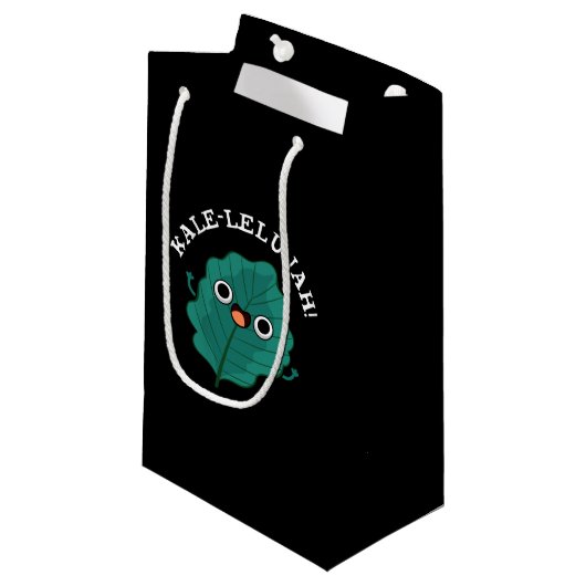 Kale-lelujah Funny Veggie Kale Pun Dark BG Klein Cadeauzakje (Voorkant Gekanteld)