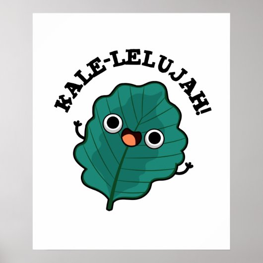 Kale-lelujah Funny Veggie Kale Pun Poster (Voorkant)