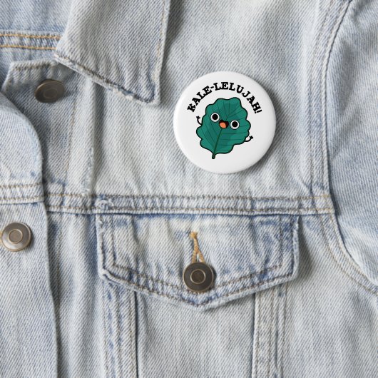 Kale-lelujah Funny Veggie Kale Pun Ronde Button 5,7 Cm (In situ)