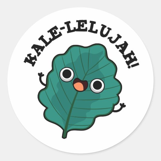 Kale-lelujah Funny Veggie Kale Pun Ronde Sticker (Voorkant)
