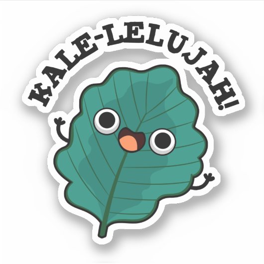 Kale-lelujah Funny Veggie Kale Pun Sticker (Voorkant)