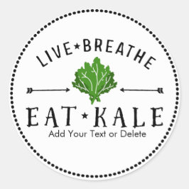 Kale Love Live Breathe Eat Kale Custom Ronde Sticker
