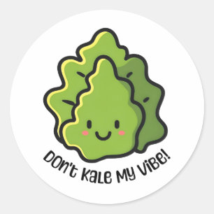 Kale mijn vibe niet! Schattigee Plantaardige Carto Ronde Sticker