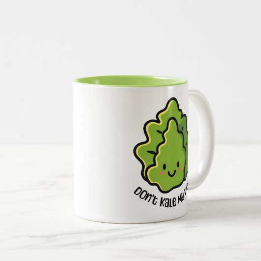 Kale mijn vibe niet! Schattigee Plantaardige Carto Tweekleurige Koffiemok (Voorkant rechts)