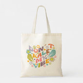 Kale mijn Vibe niet, Trendy Flowers Retro Tote Bag (Achterkant)
