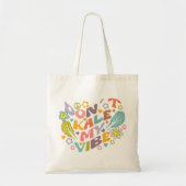 Kale mijn Vibe niet, Trendy Flowers Retro Tote Bag (Voorkant)