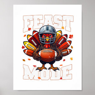 Kale Mode Kalkoen Vintage Herfst Voet Thanksgiving Poster
