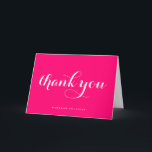 Kale moderne kalligrafie heet roze bedankkaart<br><div class="desc">Stuur dank met deze aanpasbare bedankkaart. Deze bevat moderne kalligrafie en eenvoudige typografie op een heet roze achtergrond. Personaliseer door uw naam of andere details toe te voegen. Deze kalligrafie bedankkaart is perfect voor bedrijven,  bruiloften,  bruidschattententoonstellingen,  babyshows,  afstuderen en nog veel meer.</div>