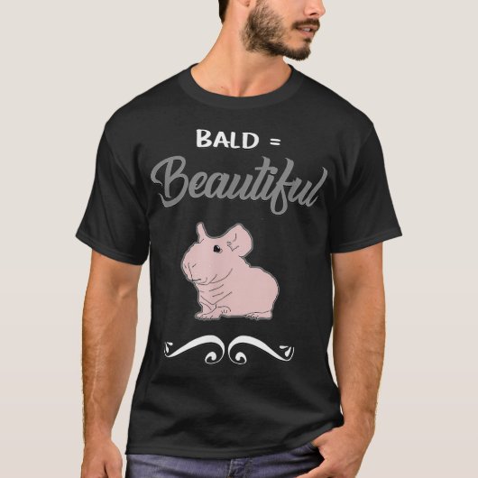 Kale Mooie Hand Getrokken Skinny Pig Print met Q T-shirt (Voorkant)