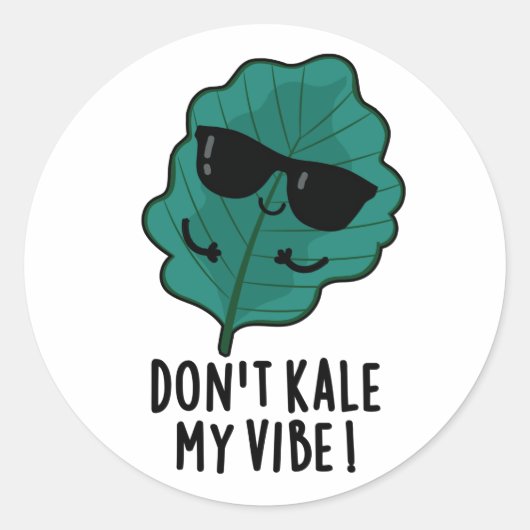 Kale My Vibe Funny Veggie Pun niet Ronde Sticker (Voorkant)