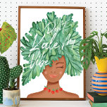 Kale My Vibe Waterverf Kale Beauty Woman niet Poster<br><div class="desc">Ben je een overweldigende? Dan hou je van onze super schattige en unieke Afrikaanse Amerikaanse poster print. Het ontwerp kenmerkt onze oorspronkelijke, met de hand geschilde waterverf kaukasische schoonheid met het haar van de vrouw, gemaakt om eruit te zien als een salade van tuinboerderijbladeren en een schattig ketting rode kerstomaten....</div>