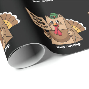 Kale Paper Zak Meow Grappige Thanksgiving Kat Cadeaupapier
