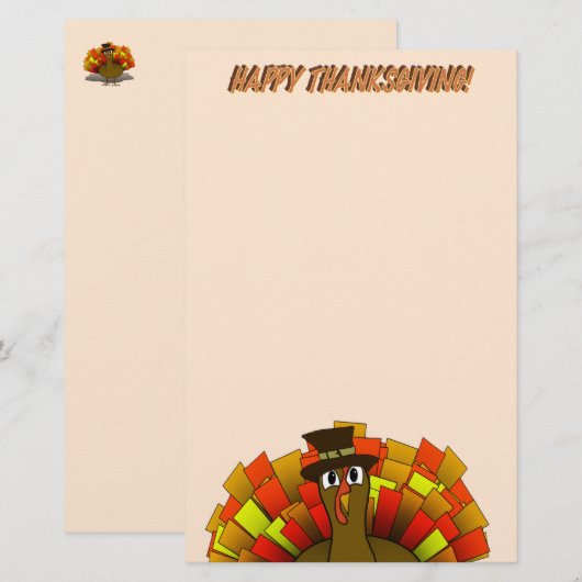 Kale Pilgrim Dankzegingsdag  Briefpapier (Voorkant / Achterkant)