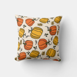 Kale pumpkins met bladeren in oranje kleur  kussen
