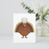 Kale turkey cartoon dankzegging briefkaart (Staand voorkant)