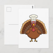 Kale turkey cartoon dankzegging briefkaart (Voorkant / Achterkant)