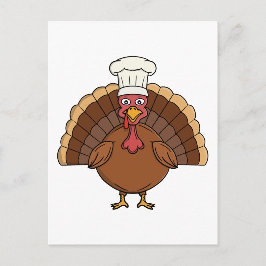 Kale turkey cartoon dankzegging briefkaart (Voorkant)