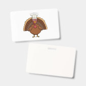 Kale turkey cartoon thanksgiving badge (Voor- en achterkant)