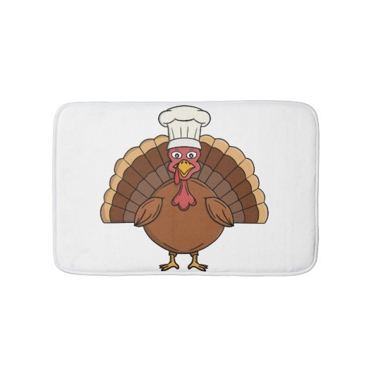 Kale turkey cartoon thanksgiving badmat (Voorkant)