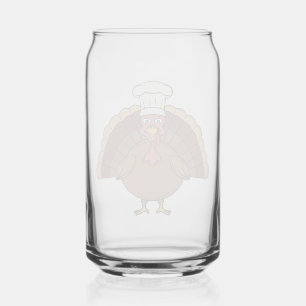 Kale turkey cartoon Thanksgiving Blikvorm Glas