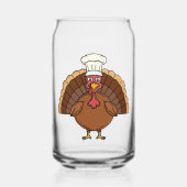 Kale turkey cartoon Thanksgiving Blikvorm Glas (Achterkant)