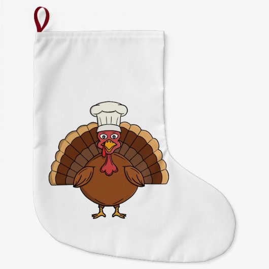 Kale turkey cartoon thanksgiving grote kerstsok (Voorkant)