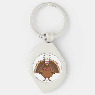 Kale Turkey Cartoon Thanksgiving Sleutelhanger