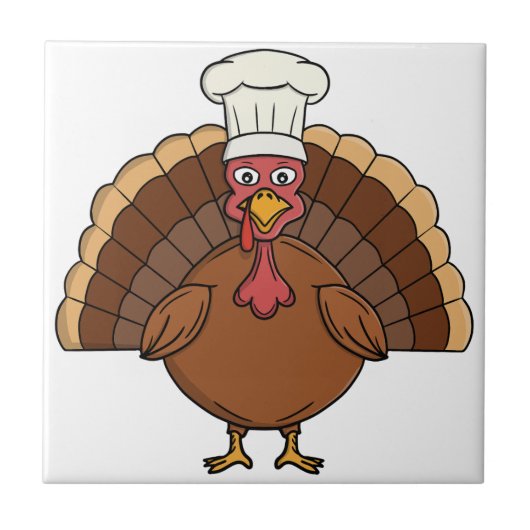 Kale turkey cartoon thanksgiving tegeltje (Voorkant)
