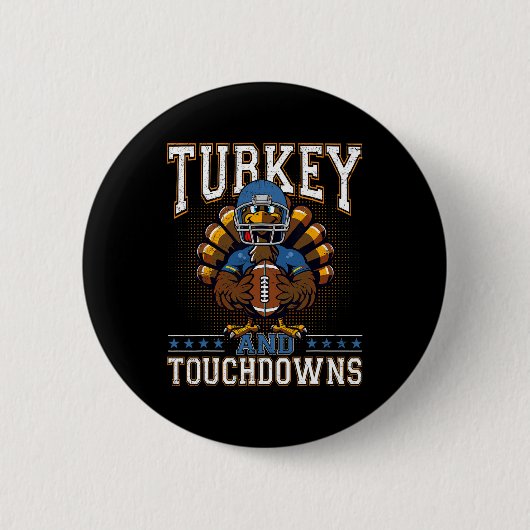 Kale turkey en touchdowns Footbyll mannen Ki Ronde Button 5,7 Cm (Voorkant)